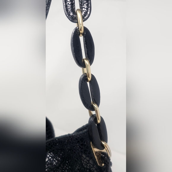 **$OLD*Michael Kors Lilly Black Snakeskin Print Leather Slouchy Hobo Shoulderbag - Picture 4 of 15